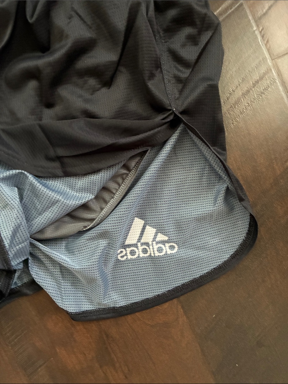 adidas Black Men’s Dual-Layer Energy Running Shorts with Gray Lining - Picture 4 of 7